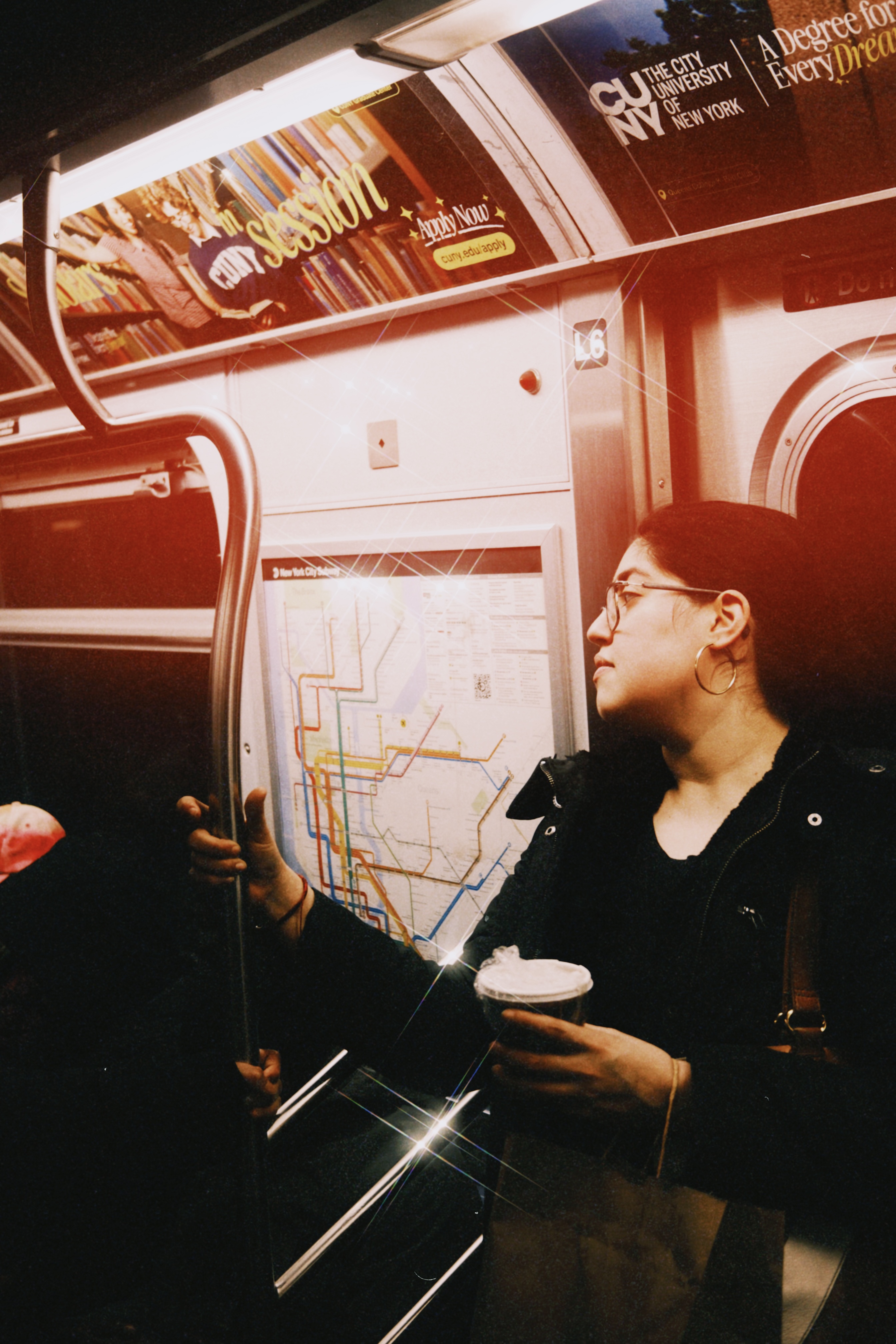 Woman on NYC subway