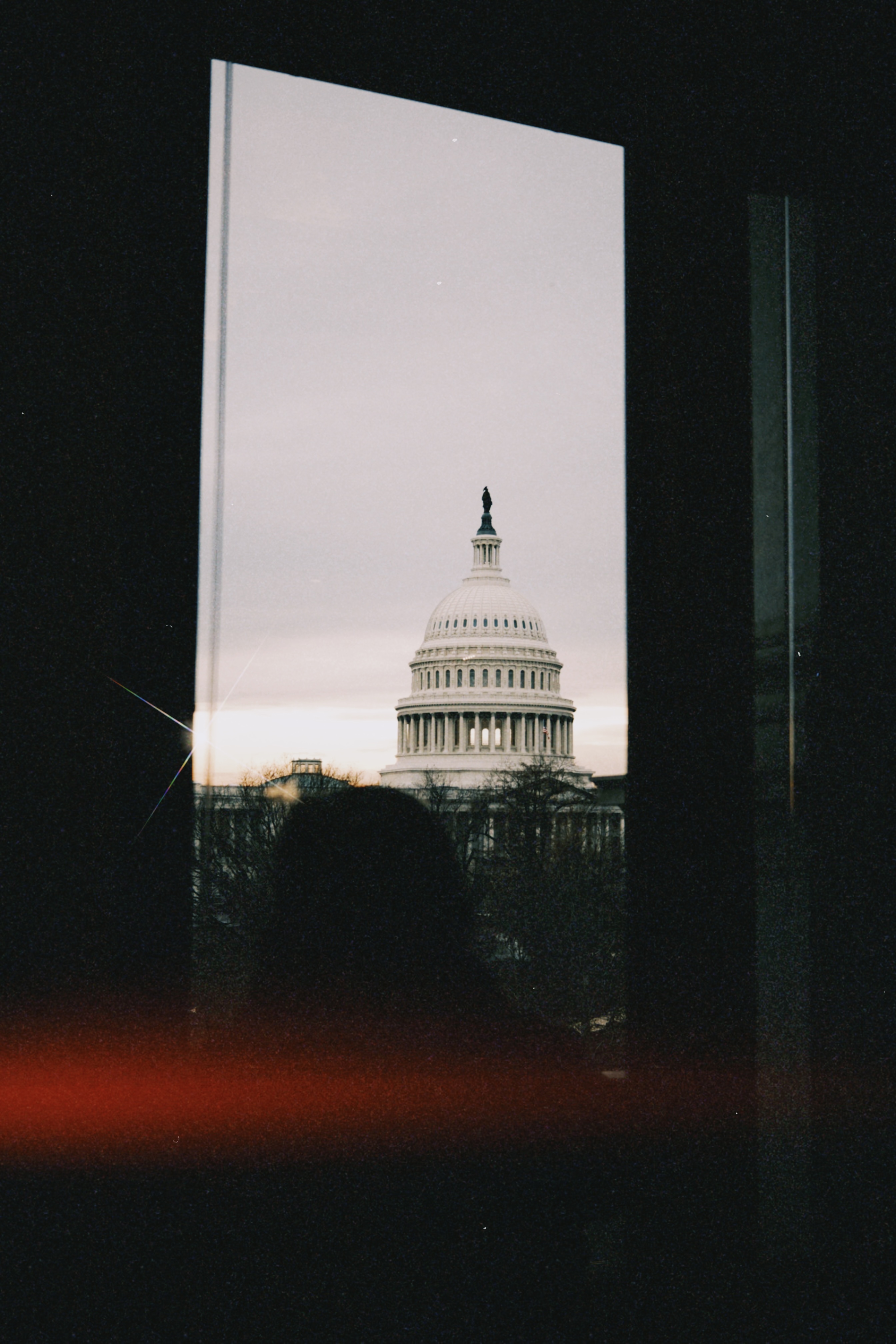 Capitol framed in window