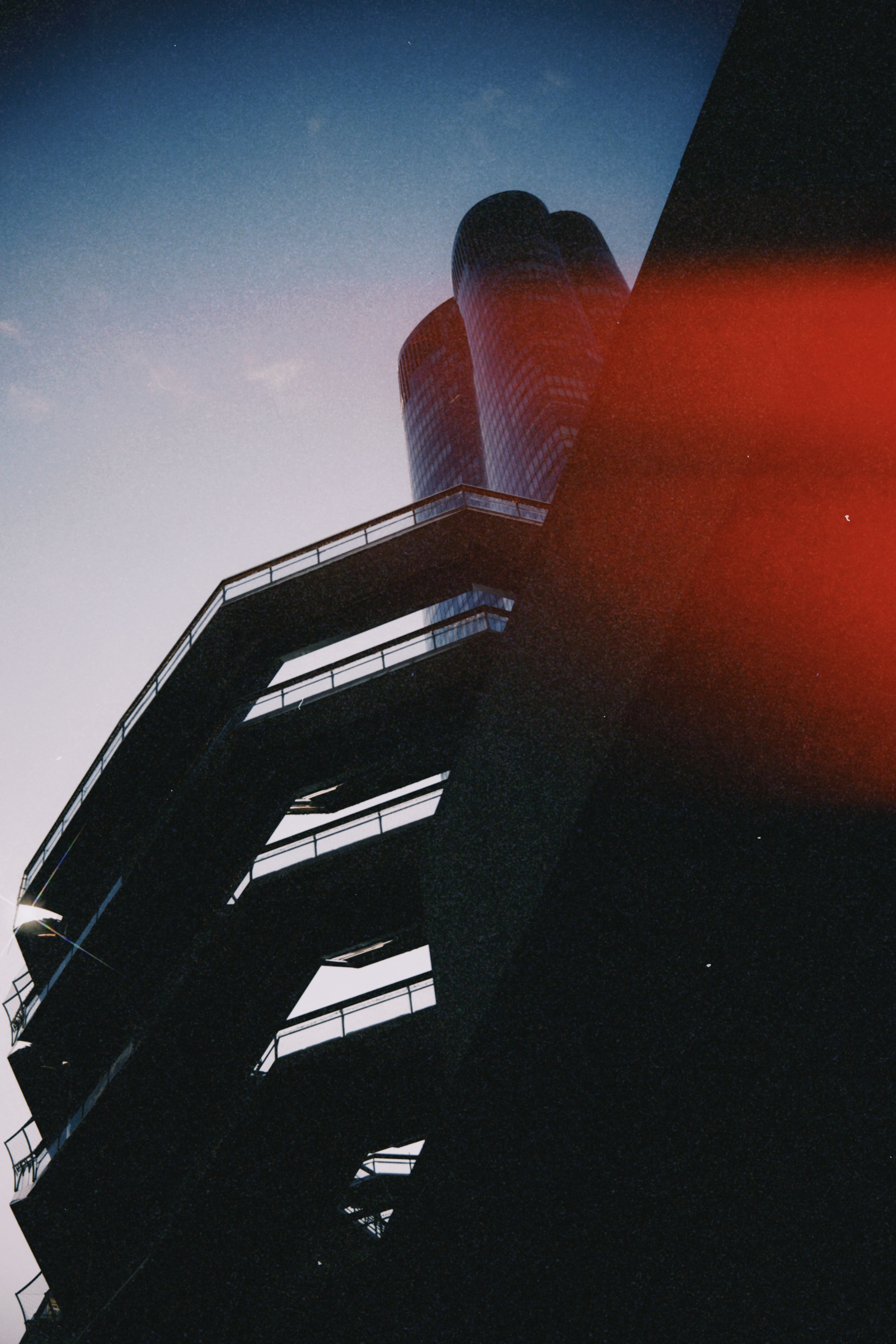 Building with red flare
