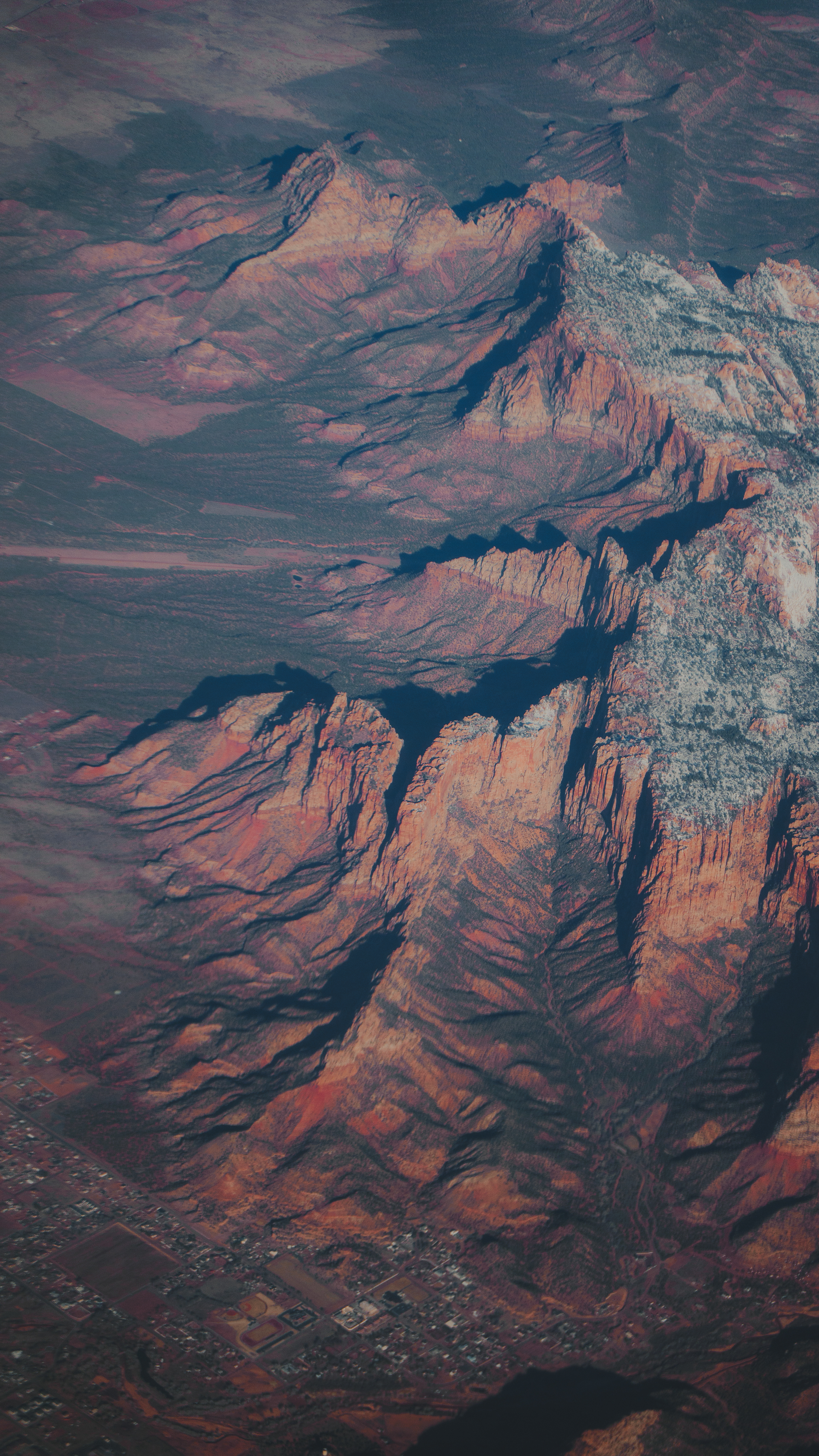 Red rock canyon aerial