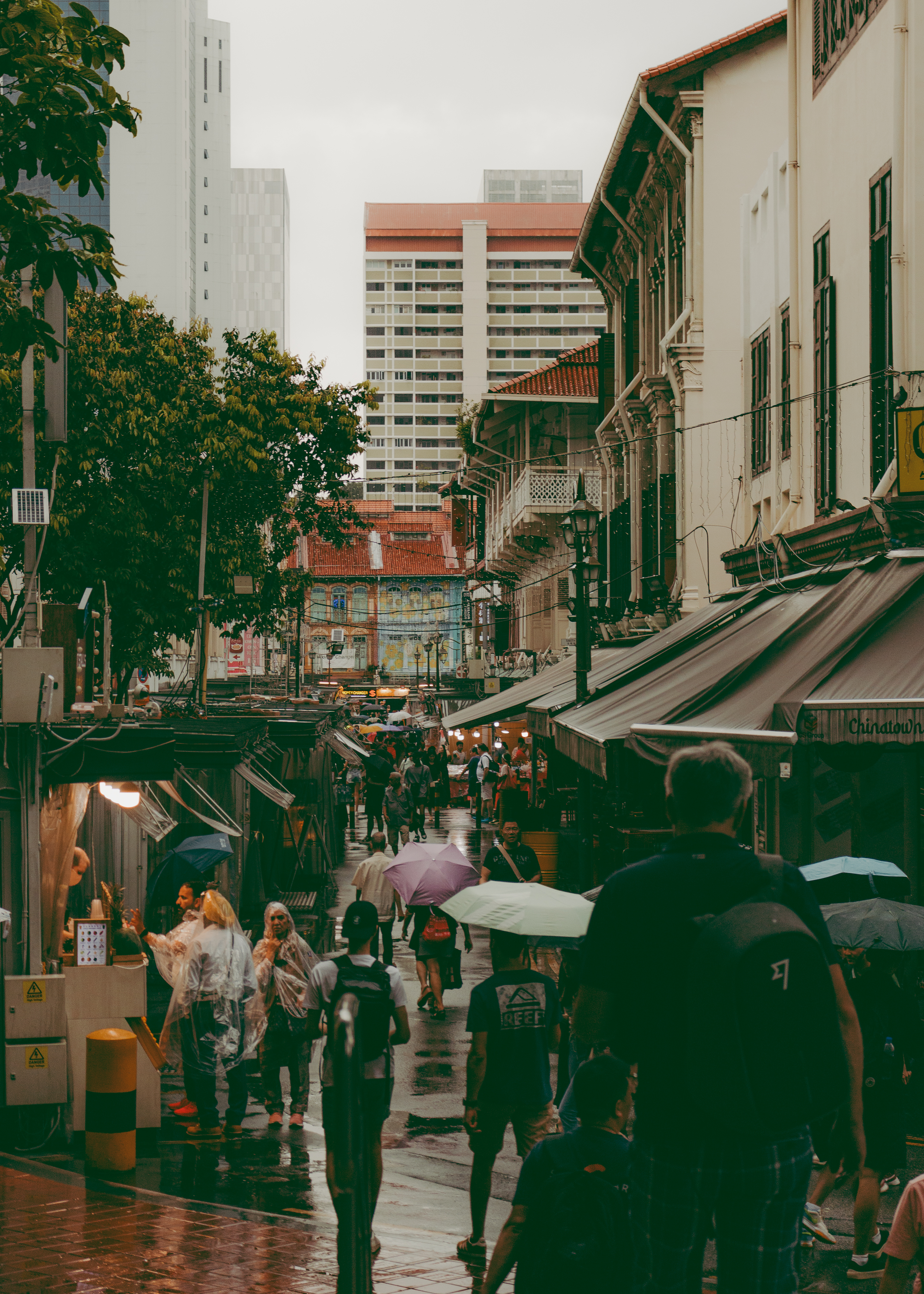 Singapore Chinatown rain